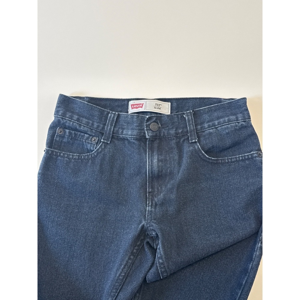 Levis 511 Slim Boys Jeans Dark Wash Indigo Size 12 Regular 26x26 6157-508 - Picture 5 of 9